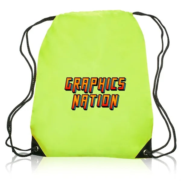 Black Trim Drawstring Bag