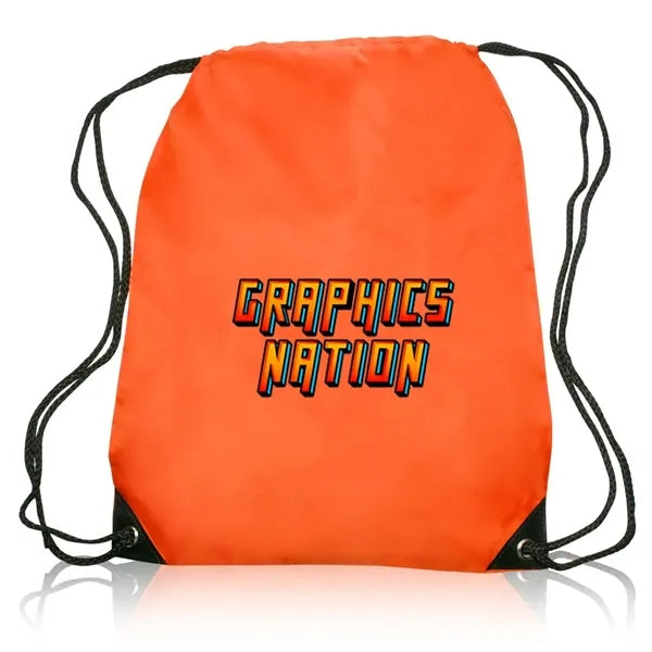 Black Trim Drawstring Bag