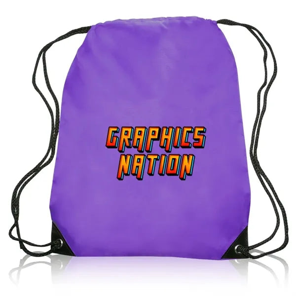 Black Trim Drawstring Bag