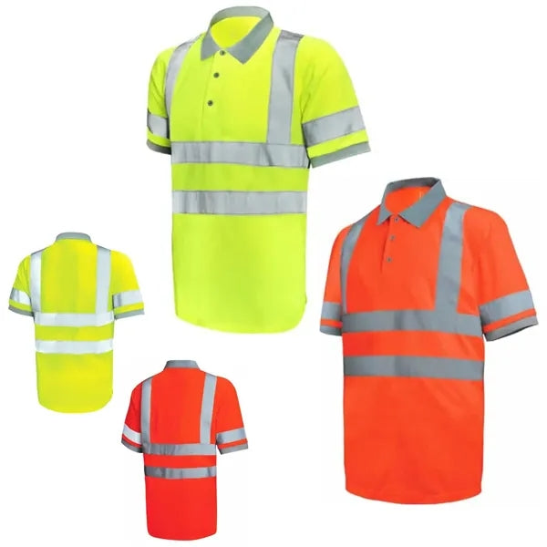 Short Sleeve Reflective Safety Polo with Sleeve Tape - Birds