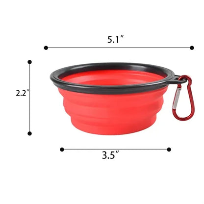 Collapsible Silicone Travel Pet Bowls With Carabiner