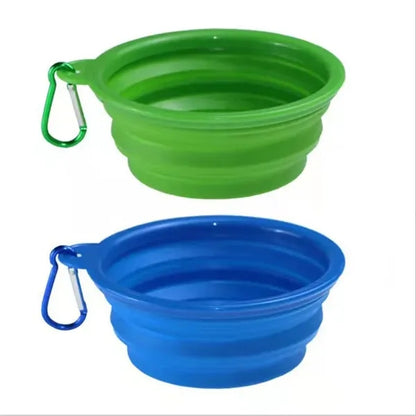 Collapsible Silicone Travel Pet Bowls With Carabiner