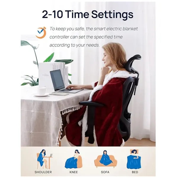 Wearable Heated Shawl Blanket With Pockets