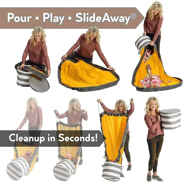 Foldable Quickly Clean Up Toy Drawstring Storage Bag