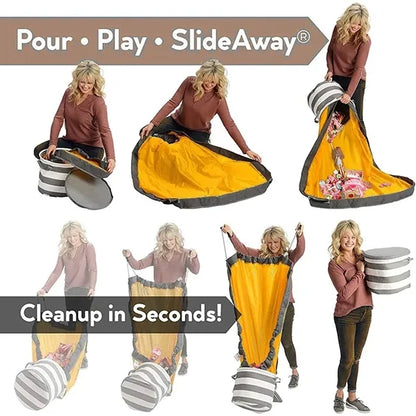 Foldable Quickly Clean Up Toy Drawstring Storage Bag