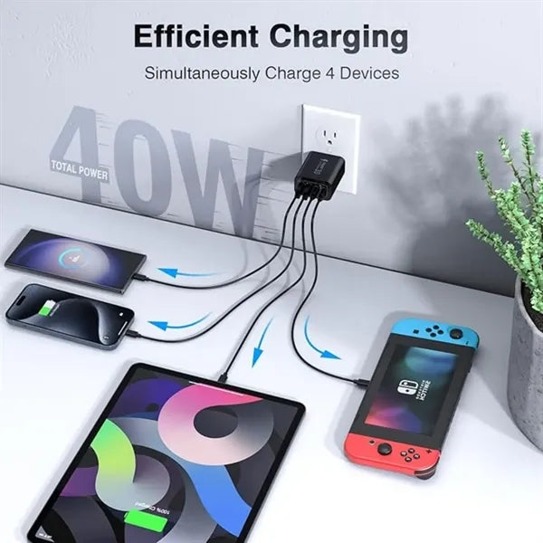 Multi-Port Wall Plug Charger Block 40W