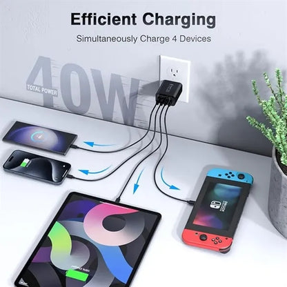 Multi-Port Wall Plug Charger Block 40W