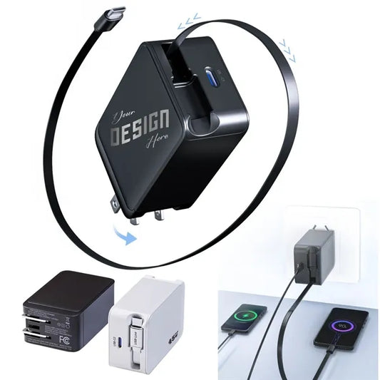 40W PD Fast Charger with Retractable Type C Cable
