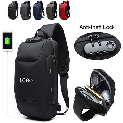 Anti Theft Sling Crossbody Bag with USB Charging Port