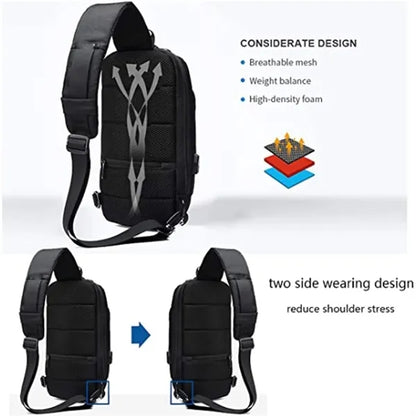 Anti Theft Sling Crossbody Bag with USB Charging Port