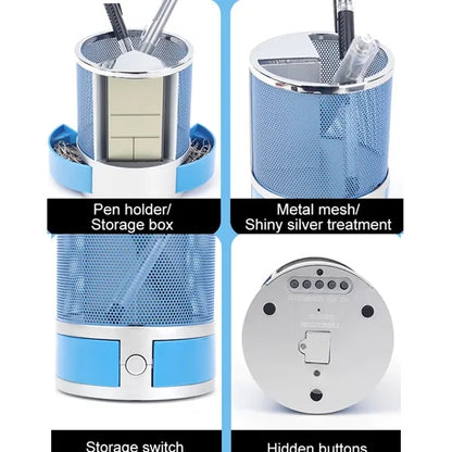 Digital Alarm Clock Pen Holder with Calendar