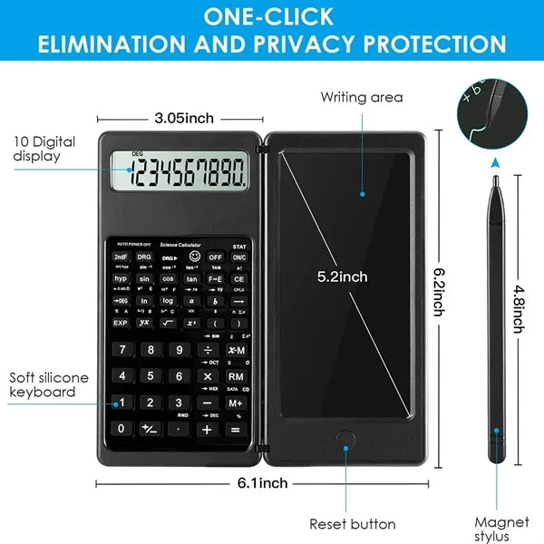 Large Screen Scientific Math Calculator with Notepad