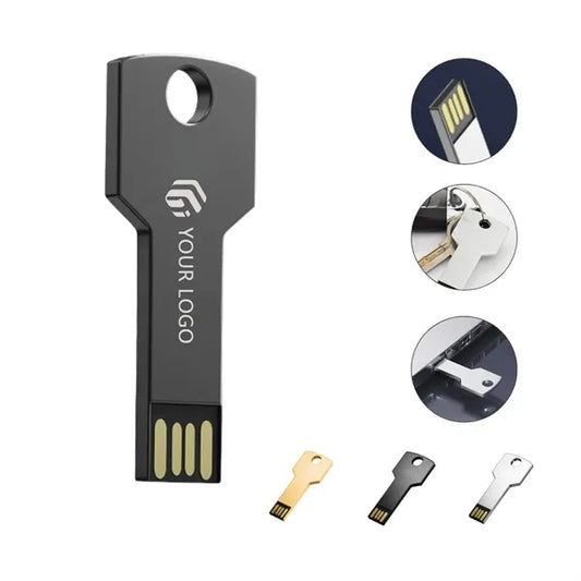 Customizable portable key-shaped metal USB flash drive