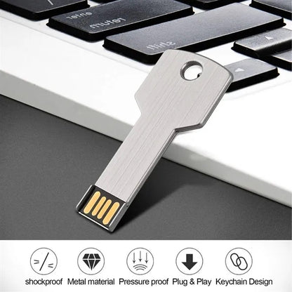 Customizable portable key-shaped metal USB flash drive