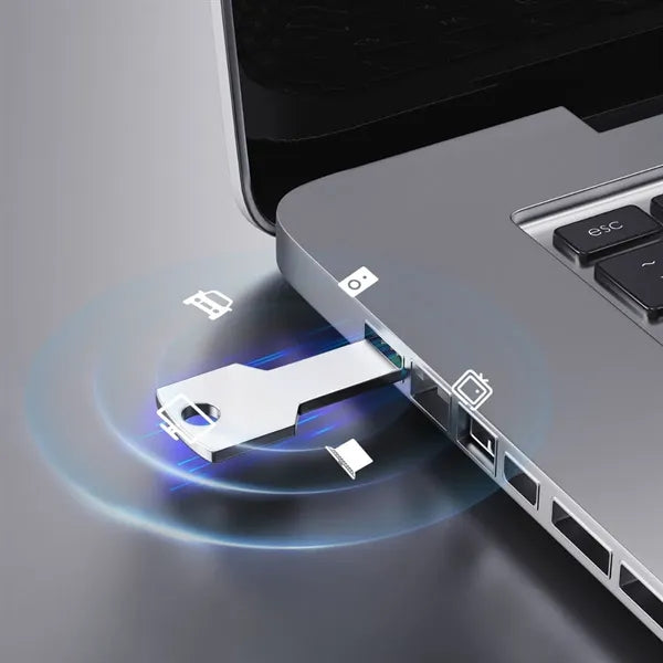 Customizable portable key-shaped metal USB flash drive