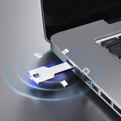 Customizable portable key-shaped metal USB flash drive