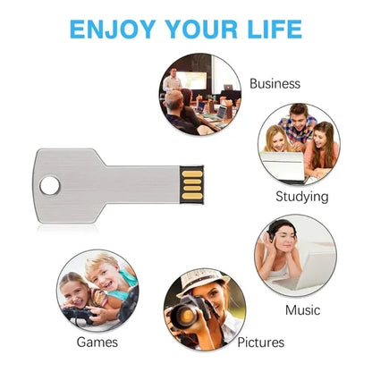 Customizable portable key-shaped metal USB flash drive