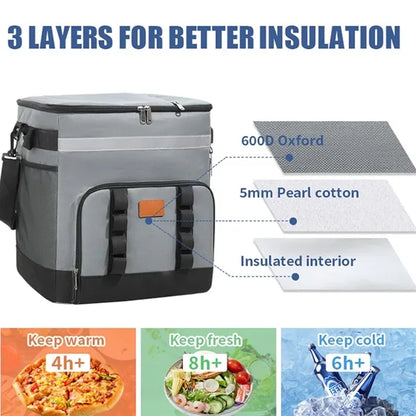 Removable Wheels Insulated Portable Foldable Cooler Bag