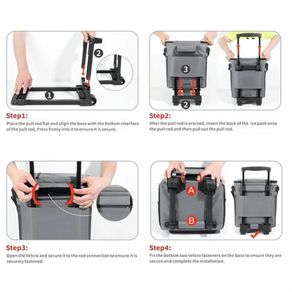 Removable Wheels Insulated Portable Foldable Cooler Bag