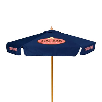 7' Wood Market Umbrella Kit With Valance (6 Imprints)