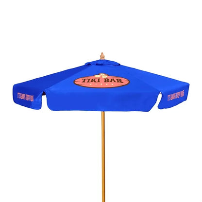 7' Wood Market Umbrella Kit With Valance (6 Imprints)
