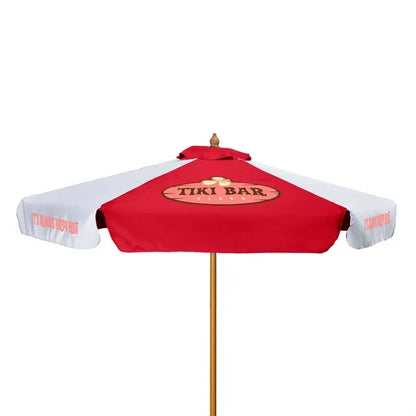 7' Wood Market Umbrella Kit With Valance (6 Imprints)