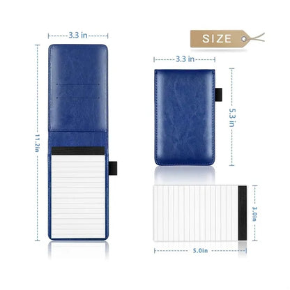 A7 Leather Pocket Notepad Notebook with Pen