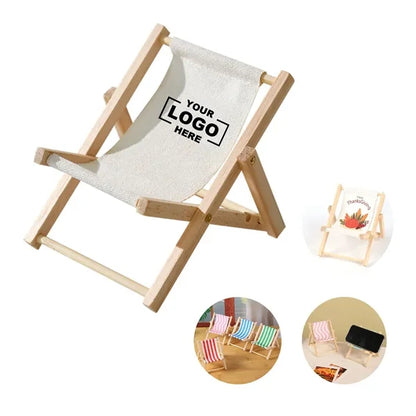 Wooden Mini Decorative Deck Chair Mobile Phone Holder