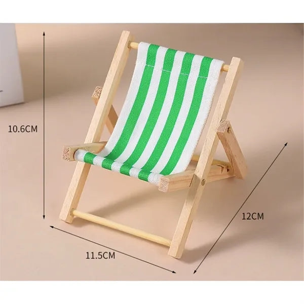Wooden Mini Decorative Deck Chair Mobile Phone Holder
