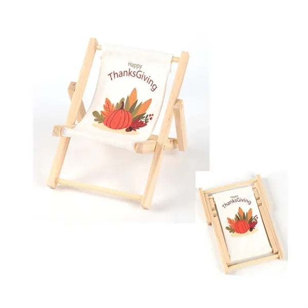 Wooden Mini Decorative Deck Chair Mobile Phone Holder
