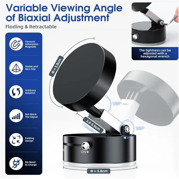 Foldable Vacuum Suction Magnetic Phone Holder
