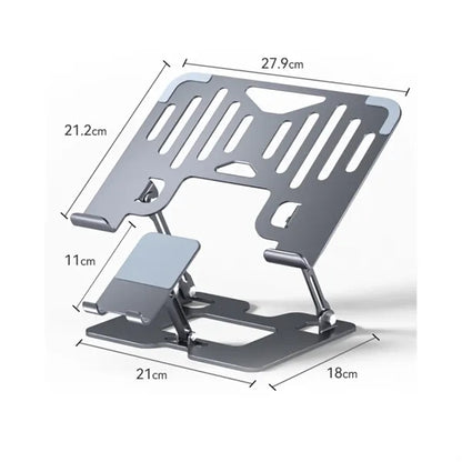 Foldable Adjustable Laptop Stand with Phone Holder