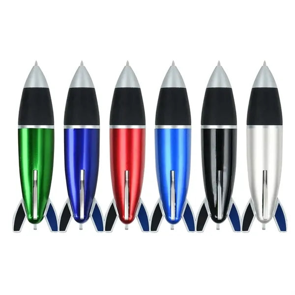 4 in 1 Multicolor Rocket Ballpoint Pen with Rubber Grip