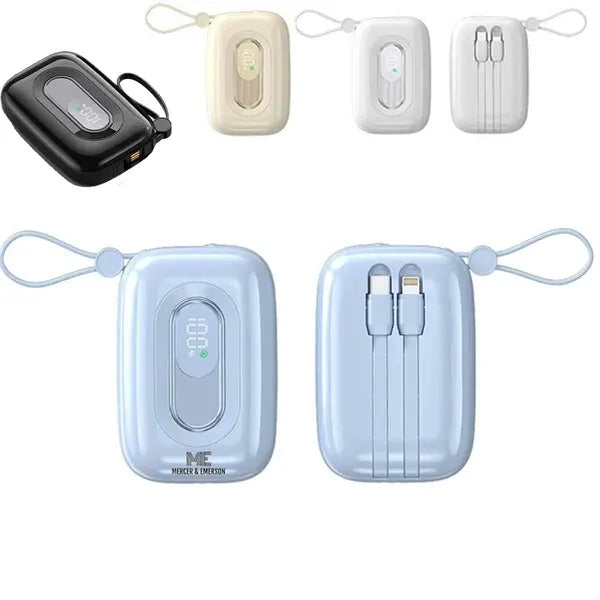10000mAh Power Bank Built in Cables