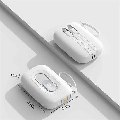 10000mAh Power Bank Built in Cables