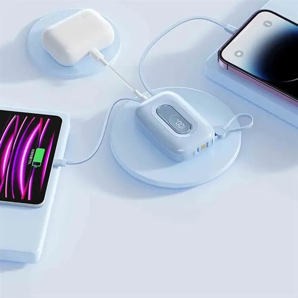 10000mAh Power Bank Built in Cables