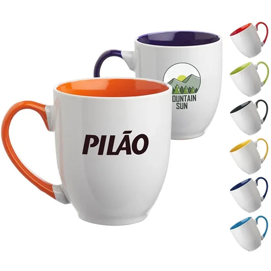 16 oz. Miami Two-Tone Bistro Custom Ceramic Mugs