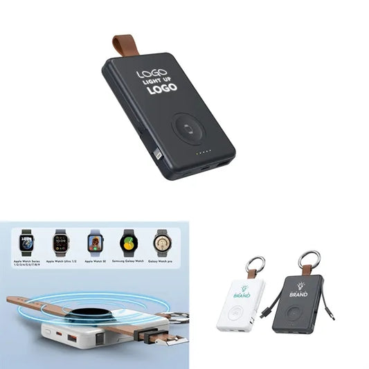 Mini Magnetic Wireless Charger With Built In Cables