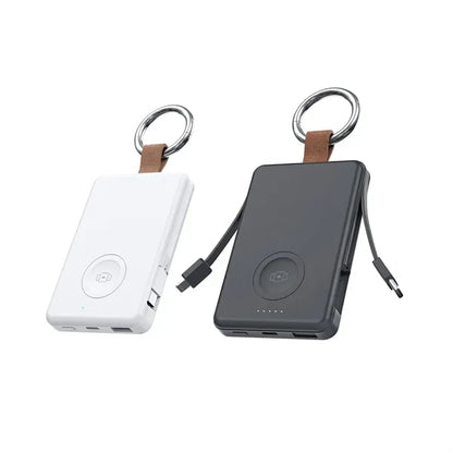 Mini Magnetic Wireless Charger With Built In Cables
