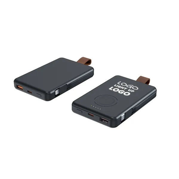 Mini Magnetic Wireless Charger With Built In Cables
