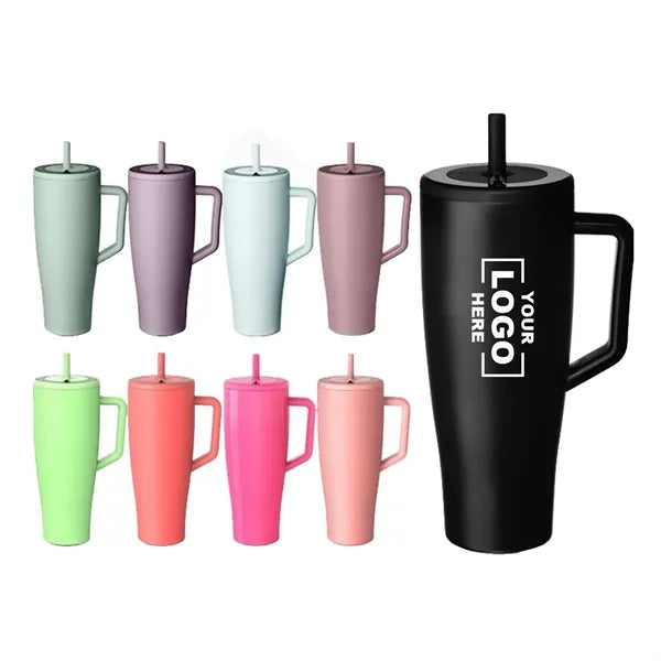 40 OZ Tumbler With Handle And Straw