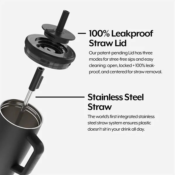 40 OZ Tumbler With Handle And Straw