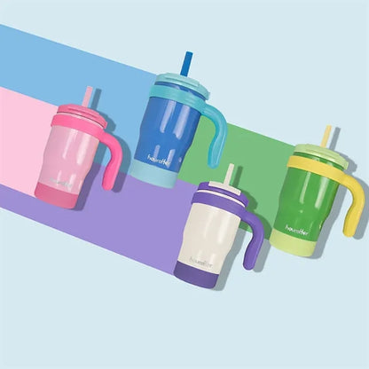 14Oz Kids Insulated Tumbler With Handle & Straws