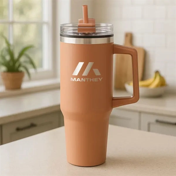 Benidorm Handle Travel Mug w/Straw - 40oz