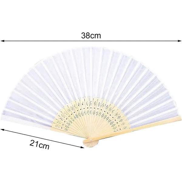 Customized Foldable Fabric Bamboo Hand Fan for Women
