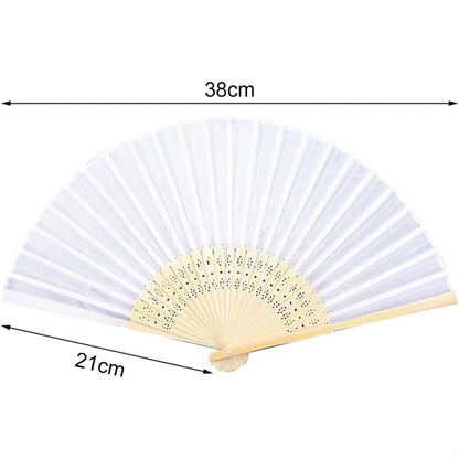 Customized Foldable Fabric Bamboo Hand Fan for Women