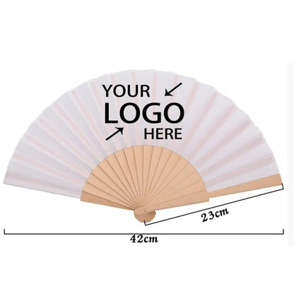 Customized Foldable Fabric Bamboo Hand Fan for Women