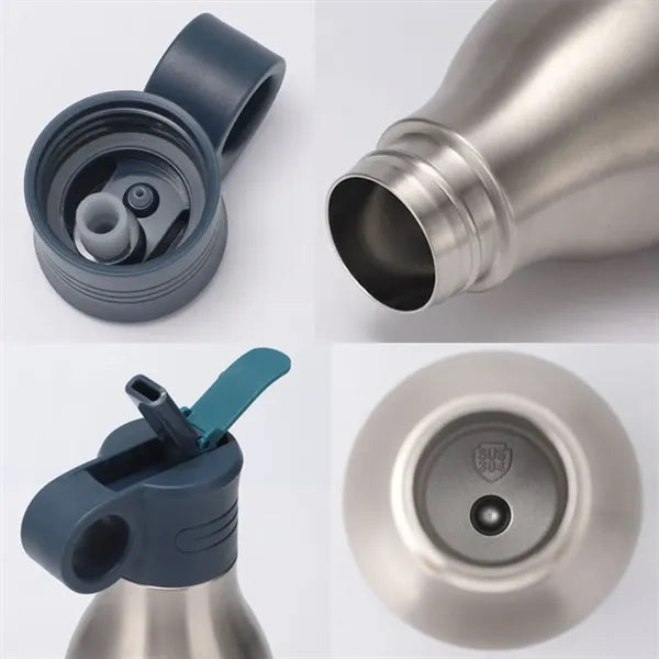 Insulated Stainless Steel Travel Mug With Can Cooler & Straw