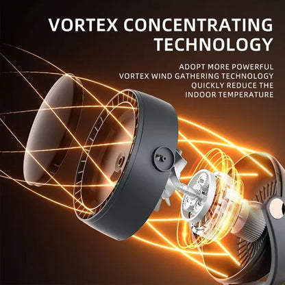 Usb Rechargeable Clip-On Desk Fan With Led Display