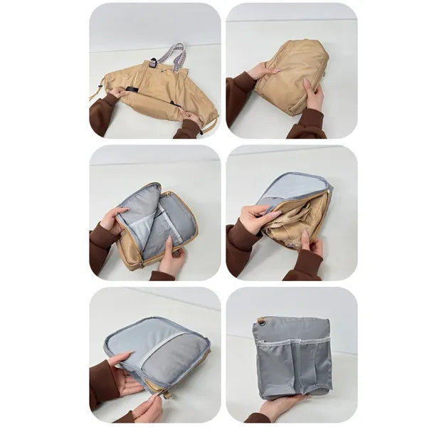 2In1 Foldable Nylon Large Capacity Tote Backpack